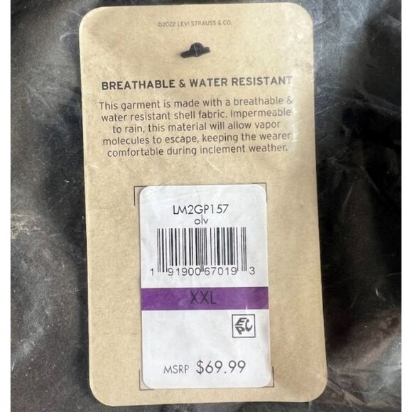 Levi's Men's Hooded SoftShell Jacket Olive Green 2XL - Picture 3 of 5